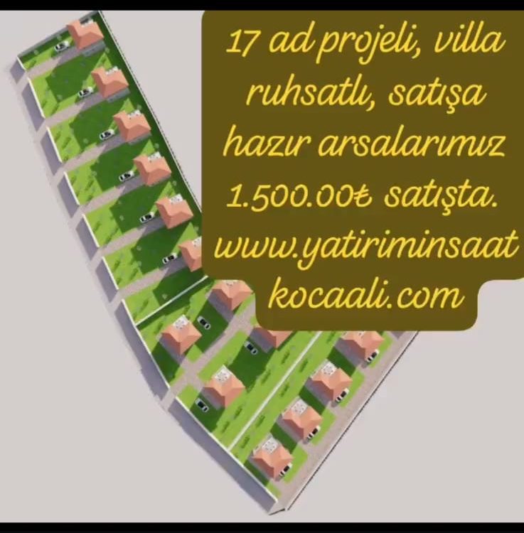 ANA YOLA CEPHE YATIRIMLIK VİLLA PROJELİ,İMARLI 17 AD ARSALAR..